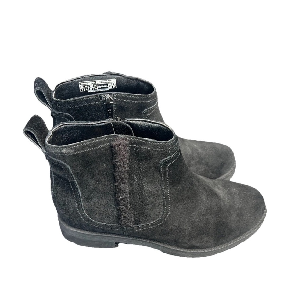 Vionic Aslynn Women's Sz 7 Bootie  Suede Water Repellent Side Zip Black